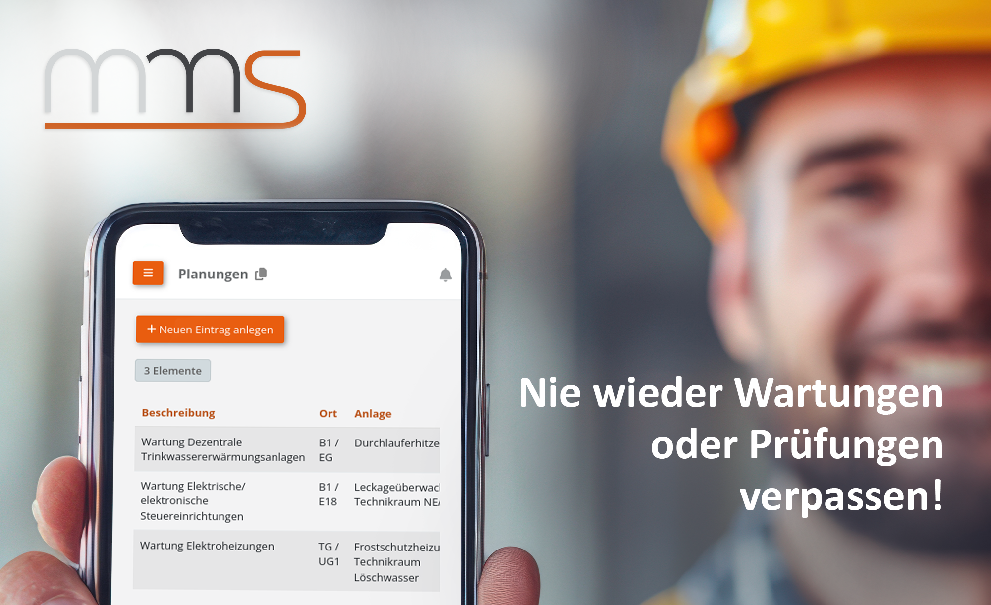 Bauherr nutzt mms Funktion Wartungsintervalle